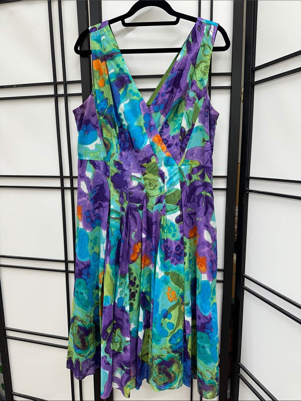 Jones New York Elegant Dress in Purple, Teal, Green